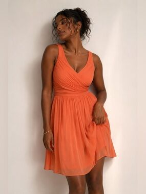 J.Crew Heidi Silk Chiffon Coral Dress Size 8 BNWT Bridesmaid Wedding